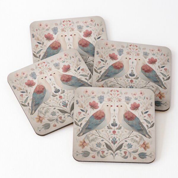 Item preview, Two Love Birds In Scandinavian Art designed and sold by Rtymer.