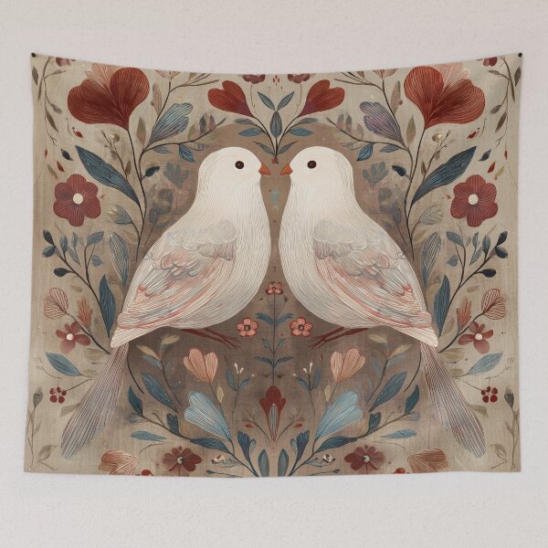 Item preview, Two Love Birds In Scandinavian Art designed and sold by Rtymer.