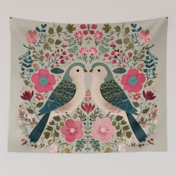 Item preview, Two Love Birds In Scandinavian Art designed and sold by Rtymer.