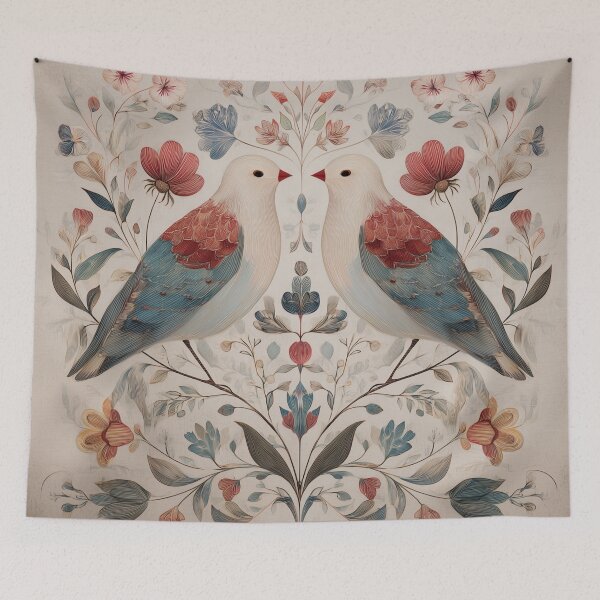 Item preview, Two Love Birds In Scandinavian Art designed and sold by Rtymer.