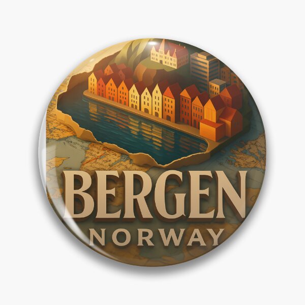 Item preview, Bergen Norway Miniature Map Art – Journey in Miniature Series designed and sold by darekkocurek.