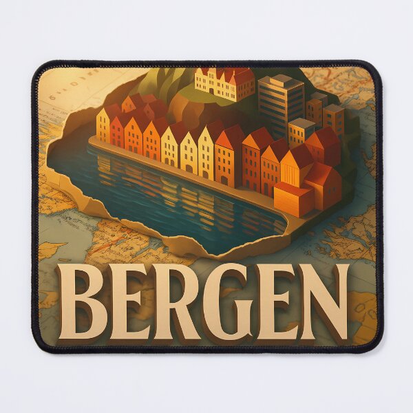 Item preview, Bergen Norway Miniature Map Art – Journey in Miniature Series designed and sold by darekkocurek.