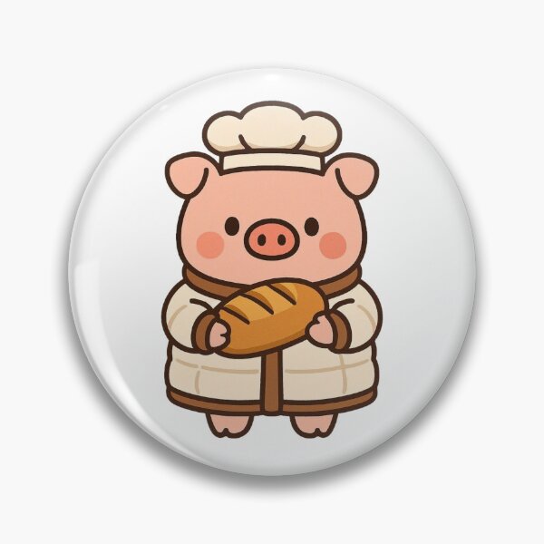 Item preview, Baker Pig in Winter Coat – Cute Food Job Animal Illustration designed and sold by Confuzz1ed.