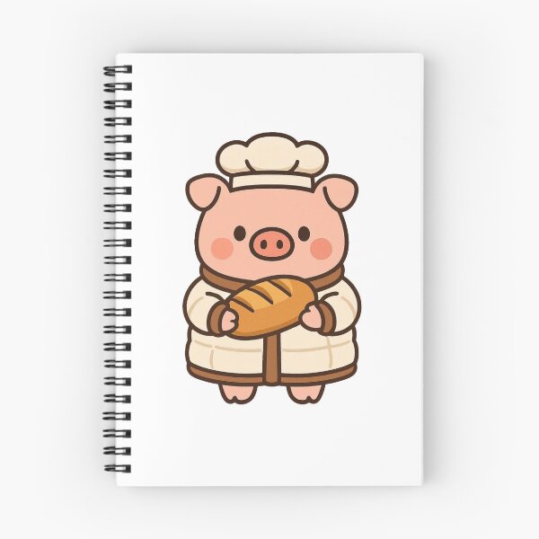 Item preview, Baker Pig in Winter Coat – Cute Food Job Animal Illustration designed and sold by Confuzz1ed.