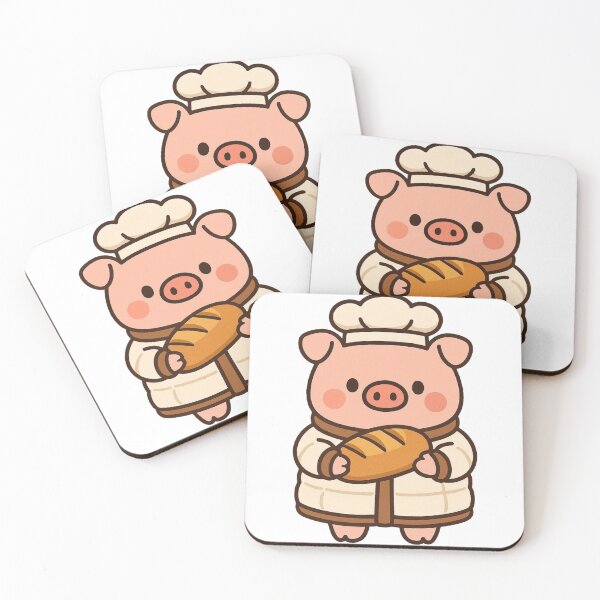 Item preview, Baker Pig in Winter Coat – Cute Food Job Animal Illustration designed and sold by Confuzz1ed.