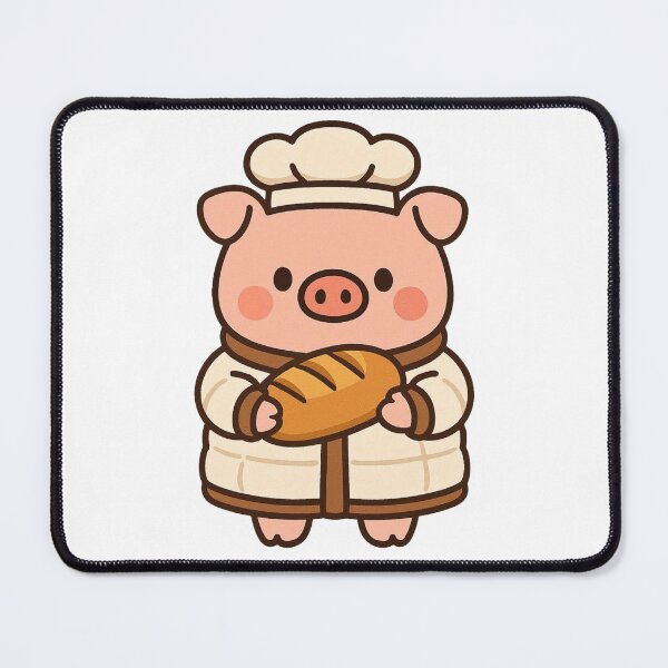 Item preview, Baker Pig in Winter Coat – Cute Food Job Animal Illustration designed and sold by Confuzz1ed.