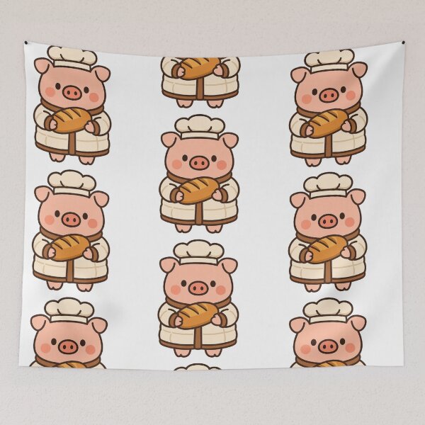 Item preview, Baker Pig in Winter Coat – Cute Food Job Animal Illustration designed and sold by Confuzz1ed.