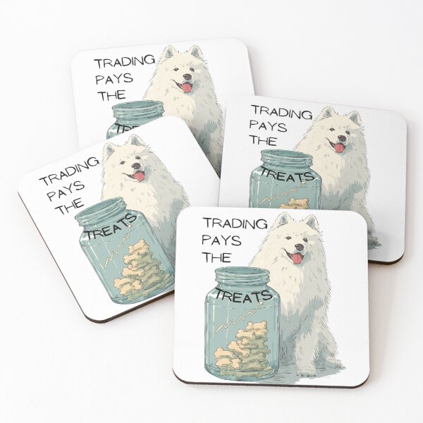 Item preview, Trading Pays for Treats – Funny Samoyed Dog Trader Design designed and sold by Kovrika.