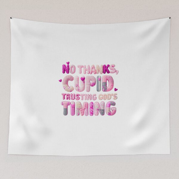 Item preview, No Thanks Cupid Trusting God's Timing Faux Yarn Knit  designed and sold by sahbender.