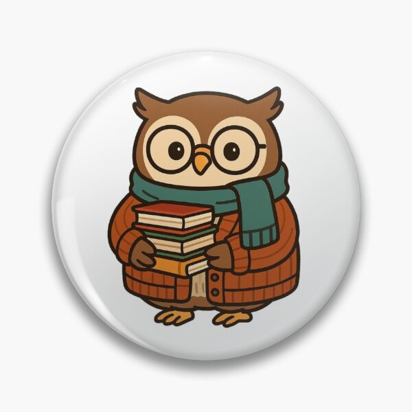 Item preview, Librarian Owl in Winter Cardigan – Cute Bookish Animal Art designed and sold by Confuzz1ed.