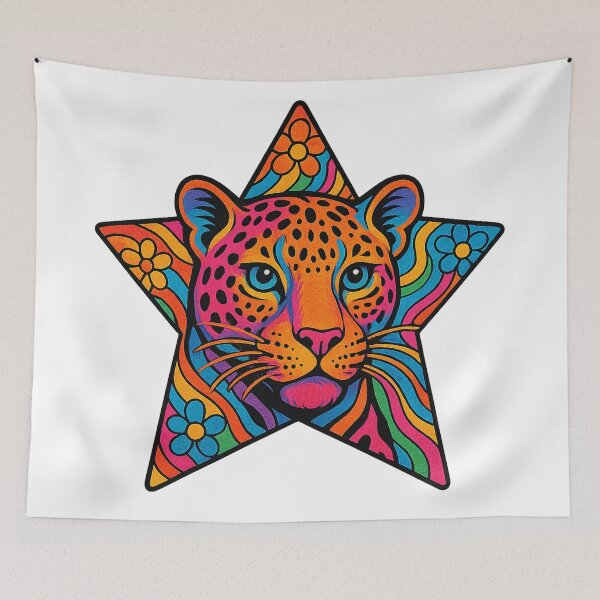 Item preview, Psychedelic Leopard Star designed and sold by chromatalove.