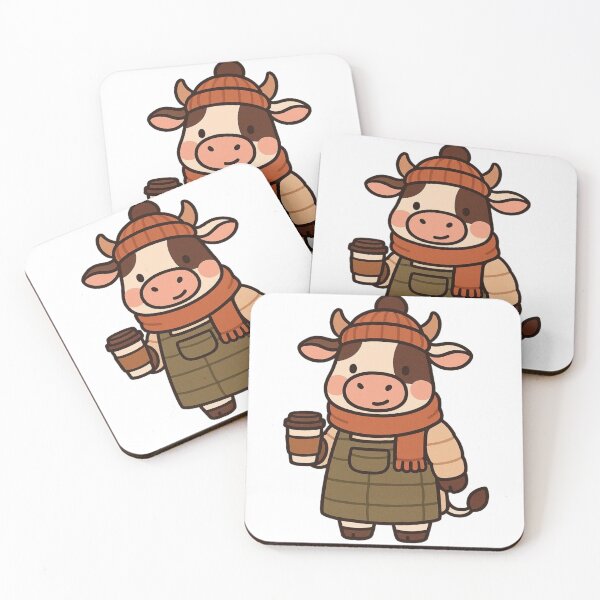 Item preview, Barista Cow in Cozy Winter Outfit – Cute Café Animal Illustration designed and sold by Confuzz1ed.