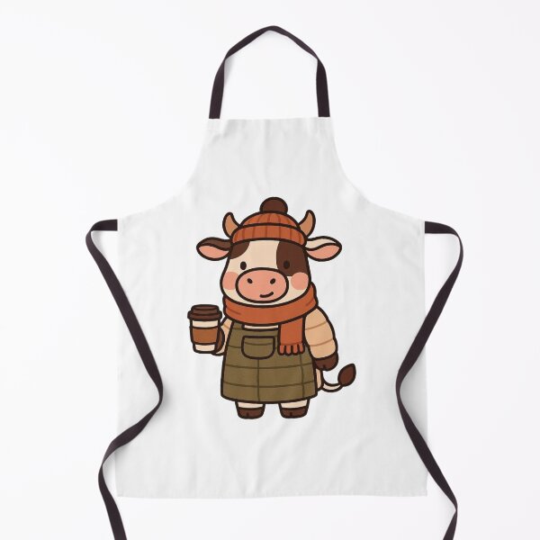 Item preview, Barista Cow in Cozy Winter Outfit – Cute Café Animal Illustration designed and sold by Confuzz1ed.