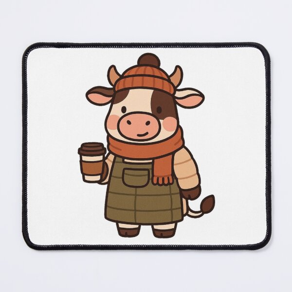 Item preview, Barista Cow in Cozy Winter Outfit – Cute Café Animal Illustration designed and sold by Confuzz1ed.