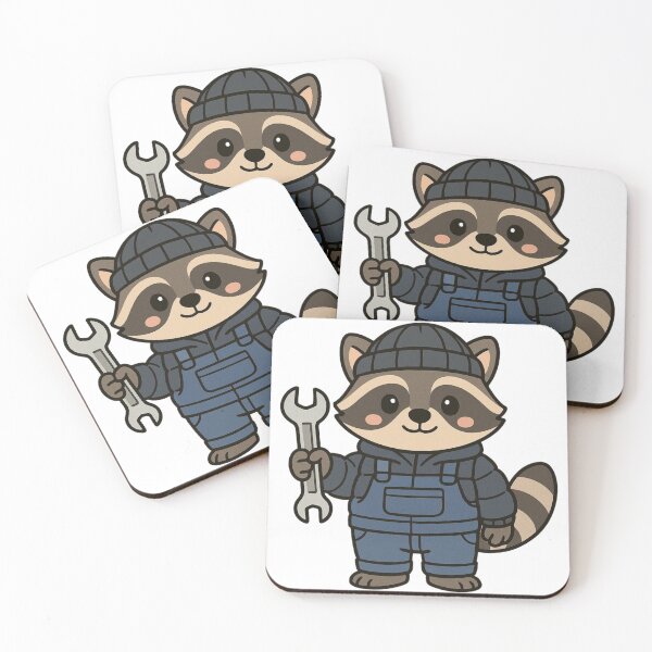 Item preview, Mechanic Raccoon in Winter Workwear – Cute Job Animal Illustration designed and sold by Confuzz1ed.