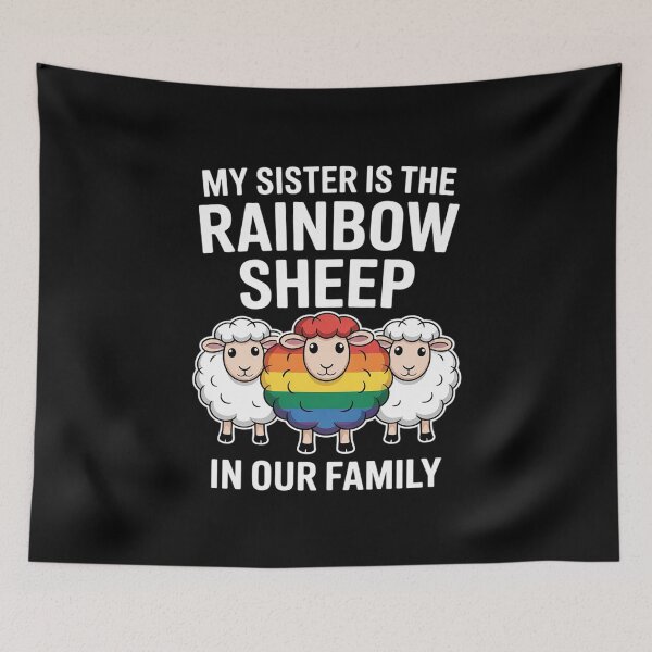 Item preview, My Sister Rainbow Sheep Family Gay Ally Pride LGBTQ Queer designed and sold by FadeOfThrone.