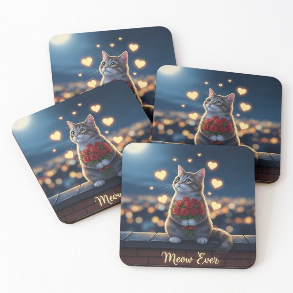 Item preview, Romantic Cat Love Night designed and sold by PetJoyPrintsCO.