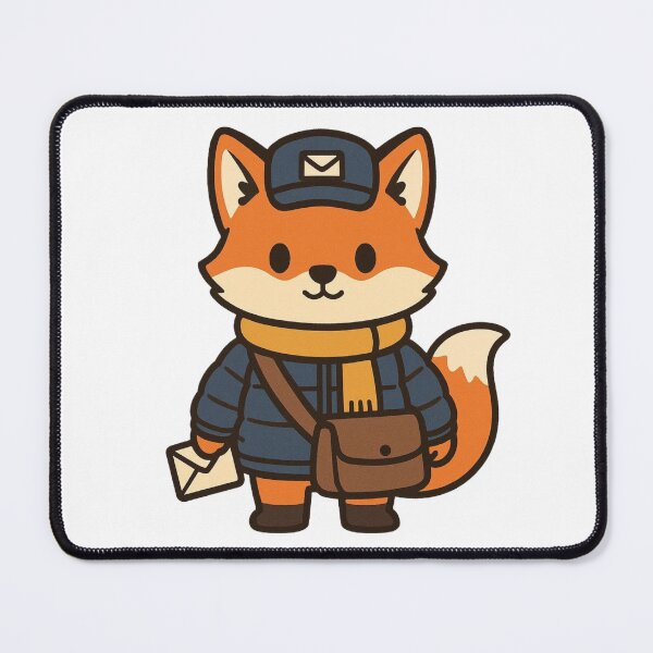 Item preview, Postal Fox in Winter Delivery Outfit – Cute Job Animal Illustration designed and sold by Confuzz1ed.