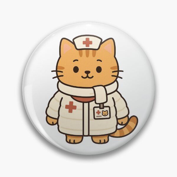 Item preview, Caring Nurse Cat in Cozy Winter Uniform – Cute Medical Animal Art designed and sold by Confuzz1ed.