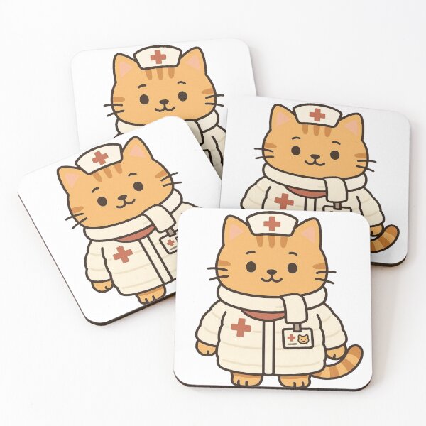 Item preview, Caring Nurse Cat in Cozy Winter Uniform – Cute Medical Animal Art designed and sold by Confuzz1ed.