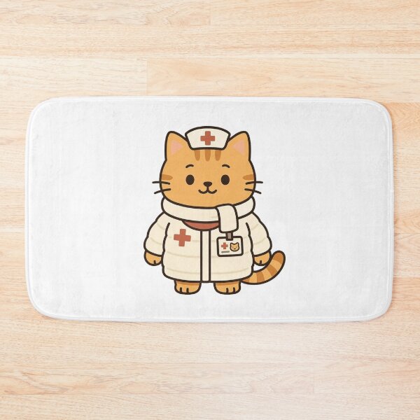 Item preview, Caring Nurse Cat in Cozy Winter Uniform – Cute Medical Animal Art designed and sold by Confuzz1ed.