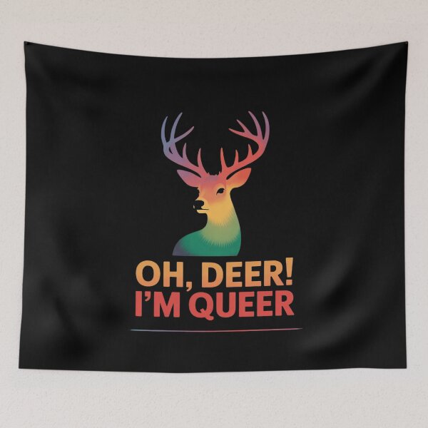 Item preview, Oh Deer I'm Queer LGBQT Gay Pride designed and sold by FadeOfThrone.