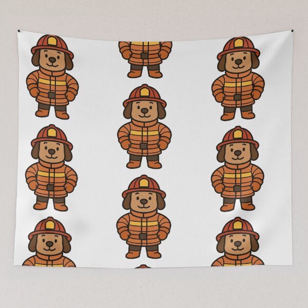 Item preview, Brave Firefighter Dog in Winter Gear – Cute Job Animal Illustration designed and sold by Confuzz1ed.