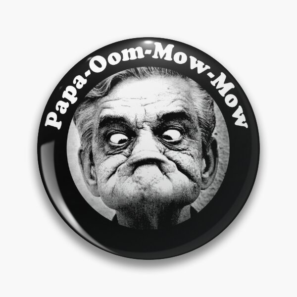 Artikelvorschau, Ghoulardi-Stil Papa Oom Mow-Mow Knopf entworfen und verkauft von JB Kopp.