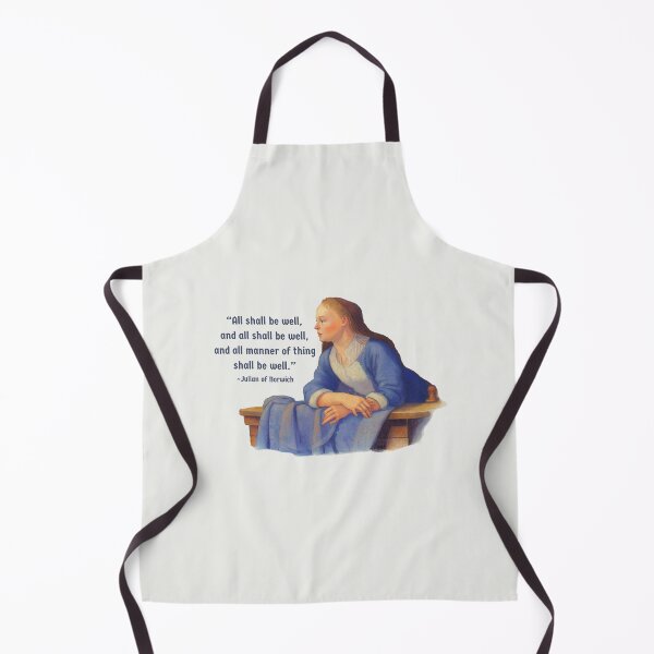 Item preview, All Shall Be Well, Julian Of Norwich Quote with Woman on Balcony designed and sold by JoyfulWhimsy.