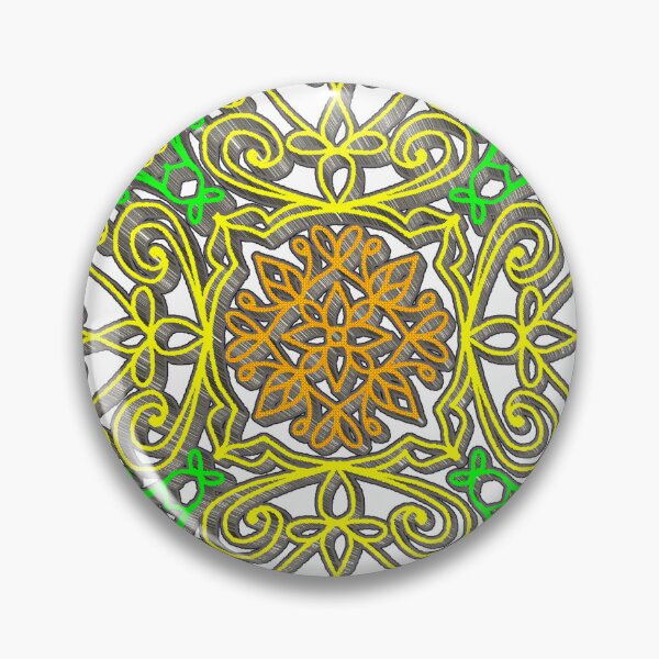 Item preview, "Hexagonal Mandala with Embroidered Floral and Leaf Geometry" designed and sold by nighttime1990.