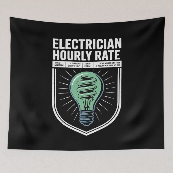 Item preview, Electrician Hourly Rate Electricity Electrical Worker designed and sold by AquaKiev.