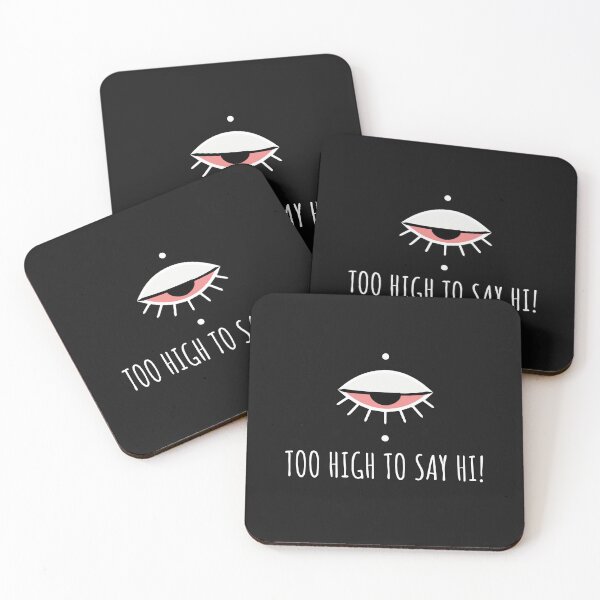 Item preview, Too High To Say Hi – Minimal Weed Humor Illustration designed and sold by Cannaxes Studio.