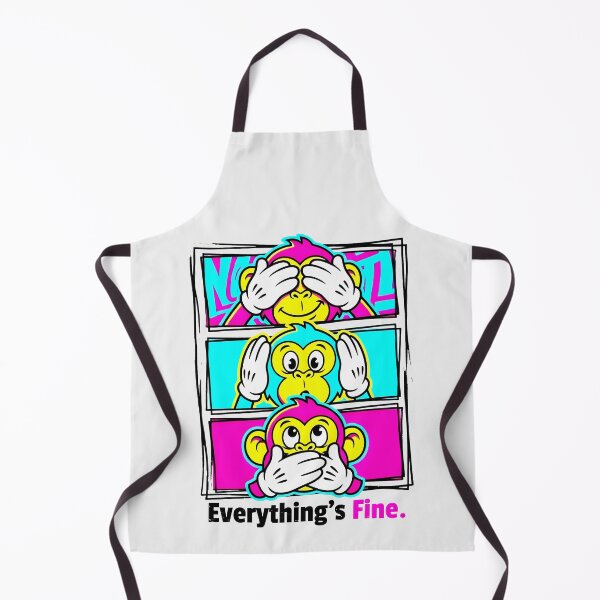 Item preview, Everything's Fine Three Wise Monkeys Funny Colorful Pop Art designed and sold by SplashTastic.