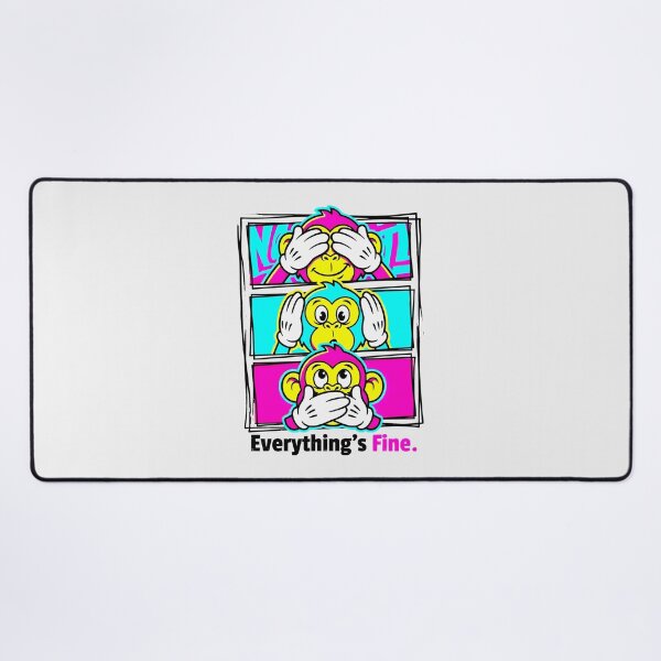 Item preview, Everything's Fine Three Wise Monkeys Funny Colorful Pop Art designed and sold by SplashTastic.