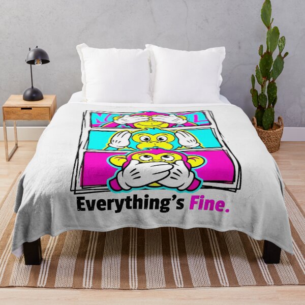 Item preview, Everything's Fine Three Wise Monkeys Funny Colorful Pop Art designed and sold by SplashTastic.