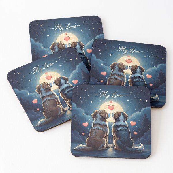 Item preview, Dogs In Love Under Stars designed and sold by PetJoyPrintsCO.