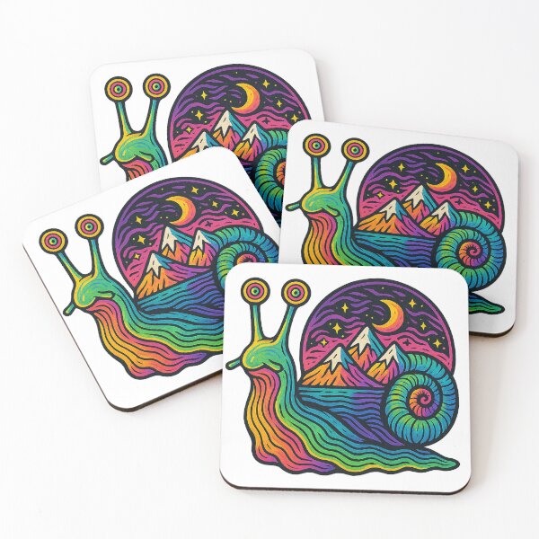 Item preview, Psychedelic Snail With Cosmic Mountains designed and sold by chromatalove.