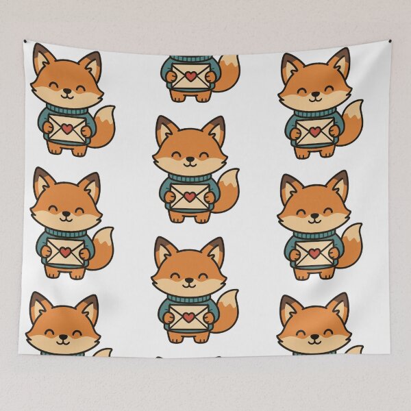 Item preview, Fox Holding Love Letter – Playful Valentine Animal Character designed and sold by Confuzz1ed.