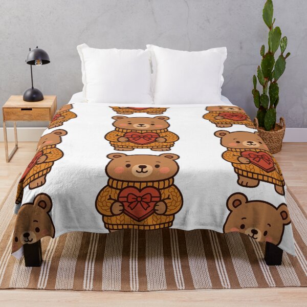 Item preview, Cozy Bear Holding Heart Chocolates – Cute Valentine Animal Illustration designed and sold by Confuzz1ed.