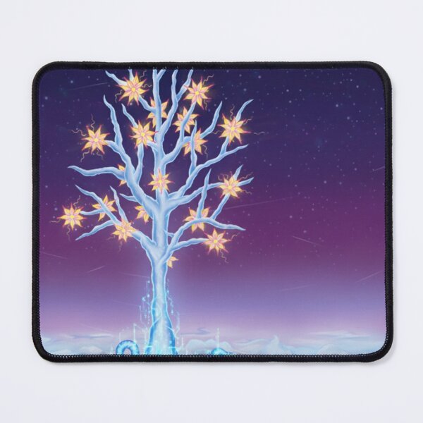 Item preview, Tree, mystical, white with clouds and starry flowers designed and sold by ZYANZA SIEMPRE.