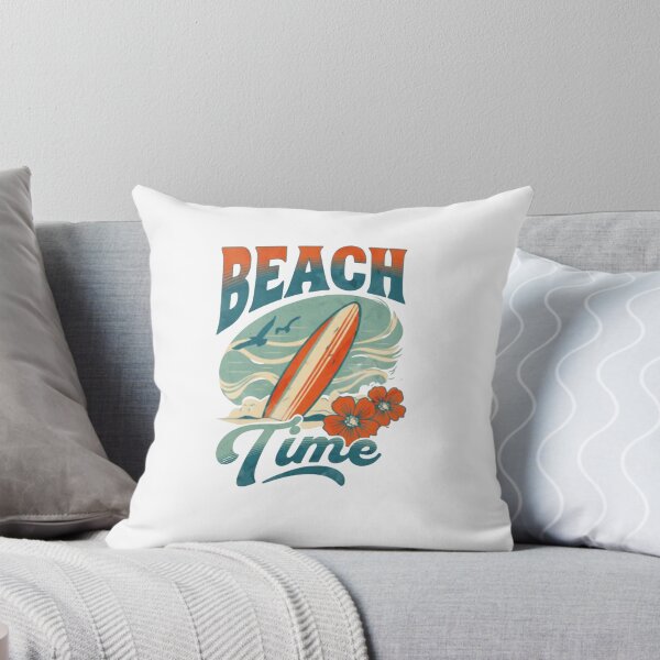Item preview, Retro Beach Time Surfboard — Vintage Tropical Surf Aesthetic Illustration designed and sold by Colorful-Garden.