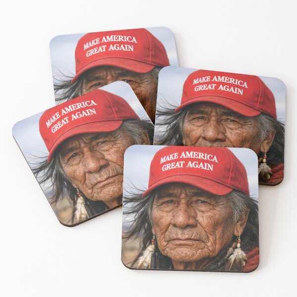 Item preview, Native American Wearing MAGA Hat designed and sold by ArtofDissent.