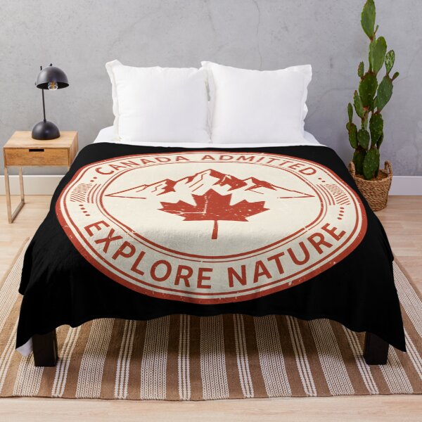 Item preview, Canada Admitted Explore Nature Travel Stamp Vintage Retro Mountain Maple designed and sold by DrawHandArt.