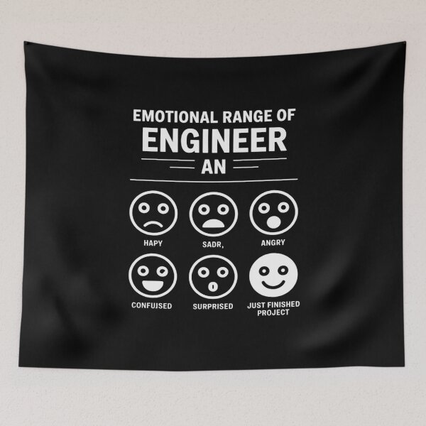 Item preview, Emotional Range Of An Engineer Engineering Faces Fan designed and sold by AquaKiev.