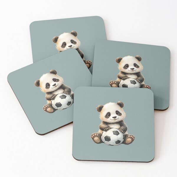 Item preview, Cute Watercolor Panda Bear Cub Sitting Playing Soccer Ball. designed and sold by DakotaPoppin.
