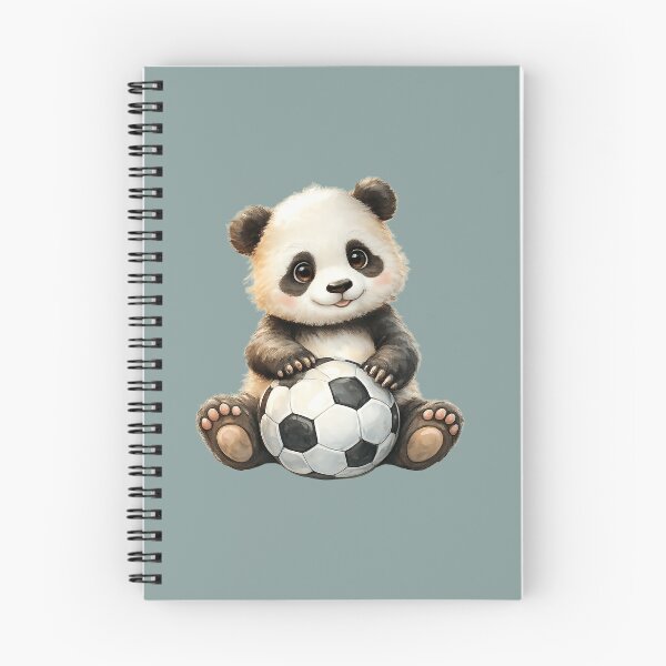 Item preview, Cute Watercolor Panda Bear Cub Sitting Playing Soccer Ball. designed and sold by DakotaPoppin.
