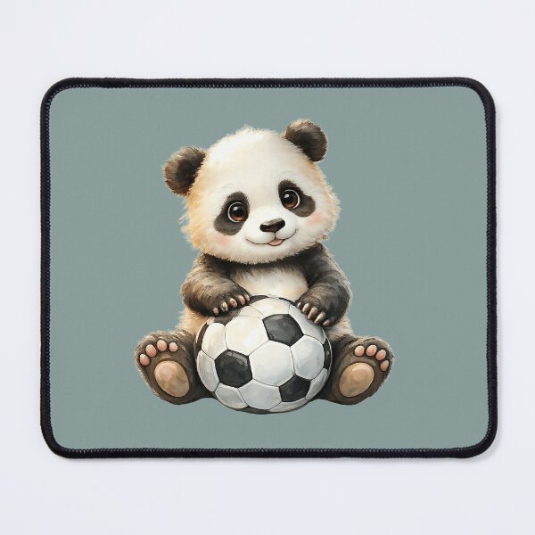 Item preview, Cute Watercolor Panda Bear Cub Sitting Playing Soccer Ball. designed and sold by DakotaPoppin.