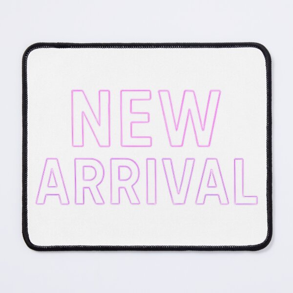 Item preview, Neon NEW ARRIVAL sign in glowing pink on black, centered layout designed and sold by Creative88Art.