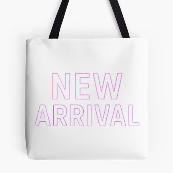 Item preview, Neon NEW ARRIVAL sign in glowing pink on black, centered layout designed and sold by Creative88Art.