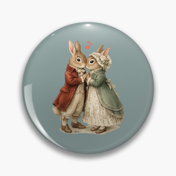 Item preview, Romantic Vintage Rabbit Couple: Love in Period Illustration designed and sold by DakotaPoppin.